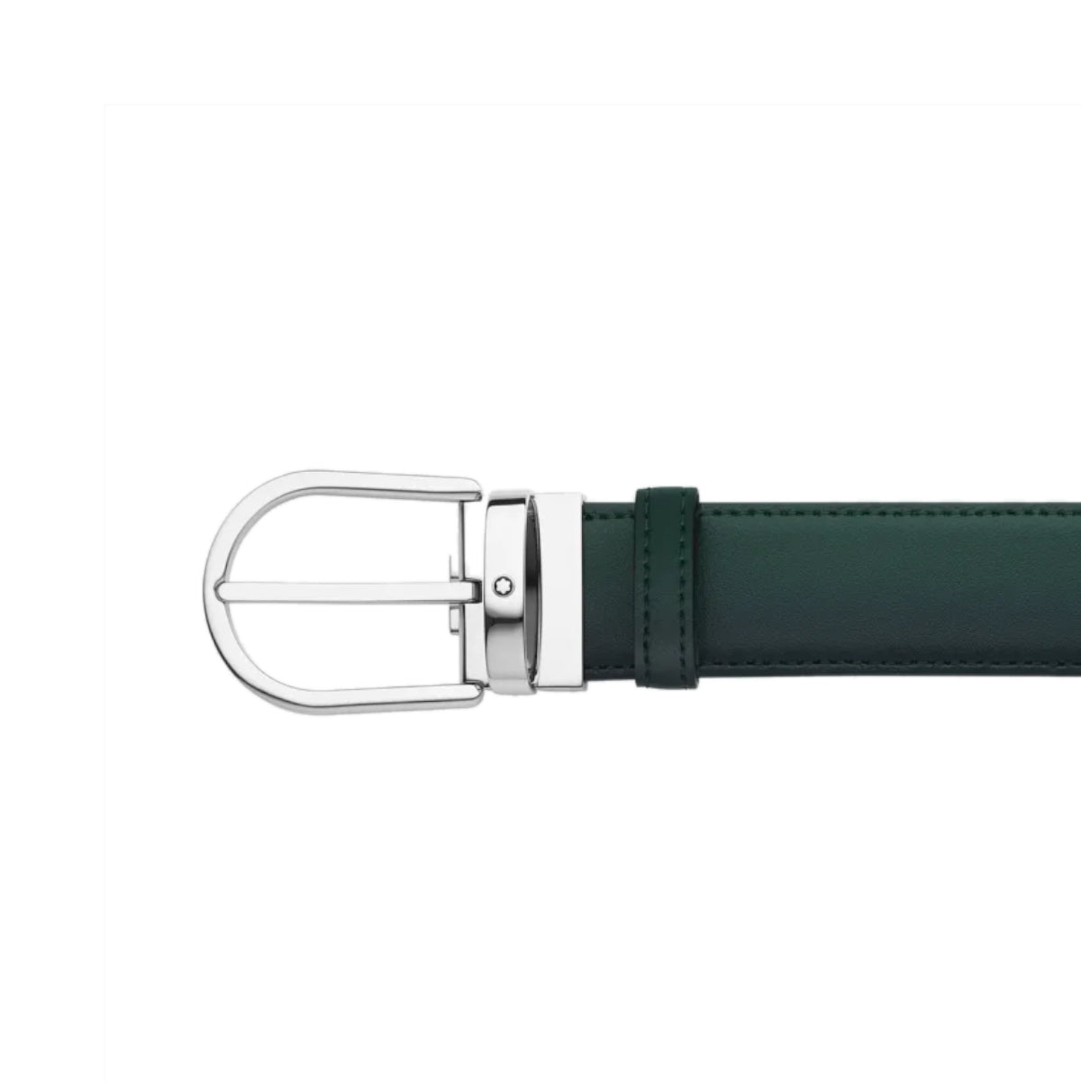 Montblanc Ceinture à boucle fer à cheval de 35 mm en cuir Sfumato couleur vert anglais