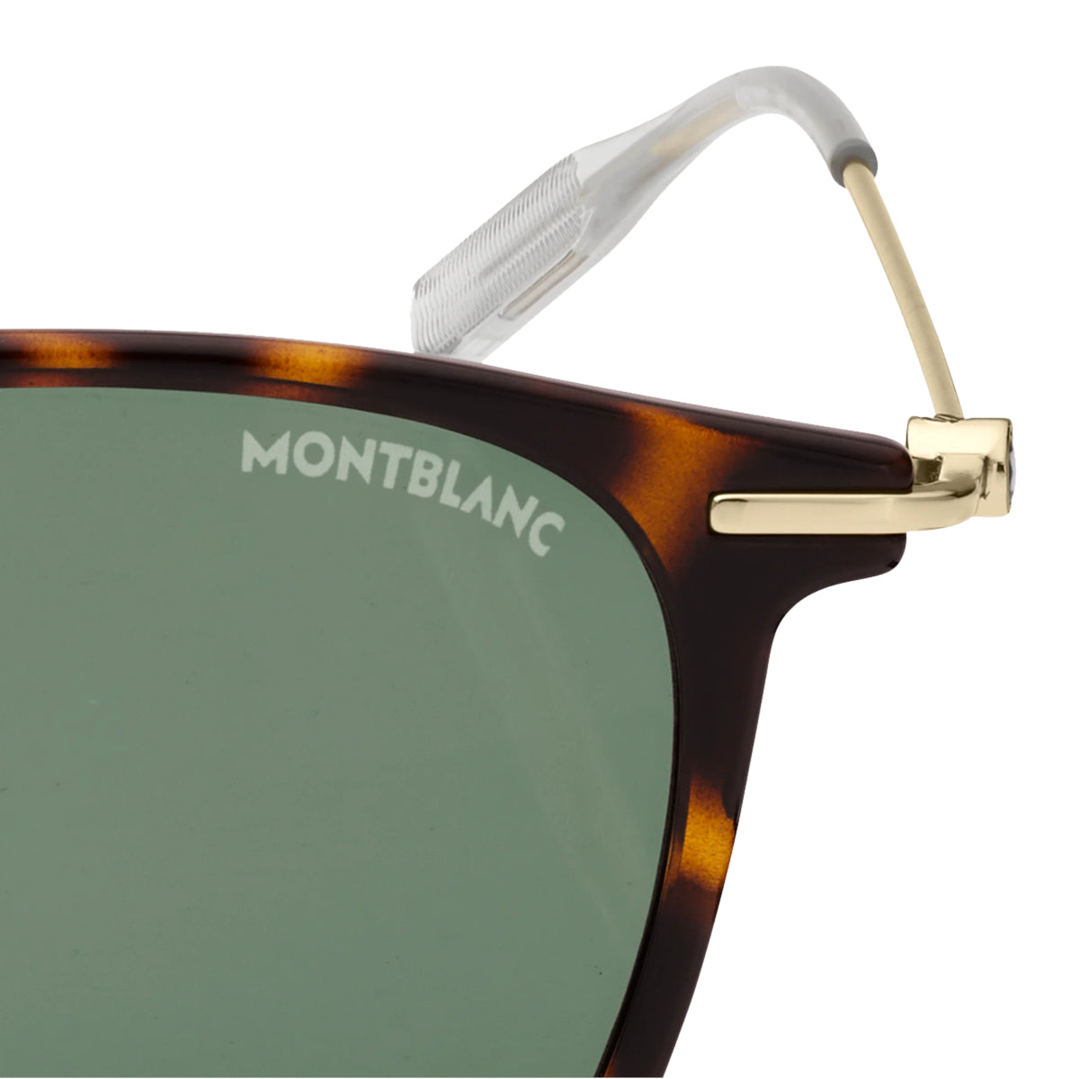 Lunettes de soleil Montblanc rondes avec monture injectée de couleur havane