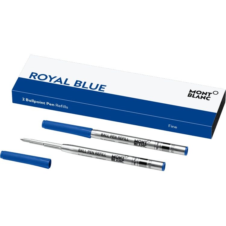 2 recharges pour stylo bille (F) Montblanc , Royal Blue