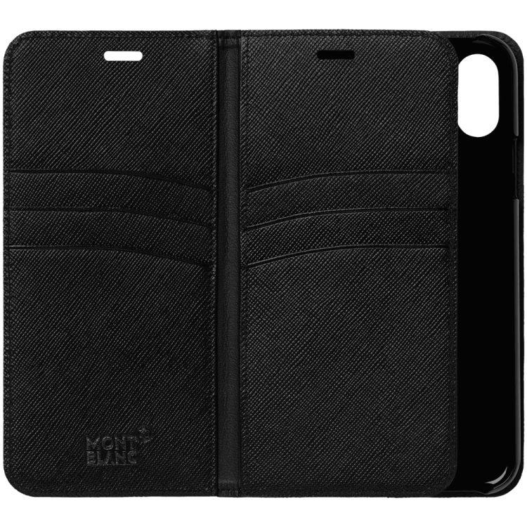 Étui à rabat avec poche 2cc et poche transparente Montblanc Sartorial pour iPhone Apple XS Max