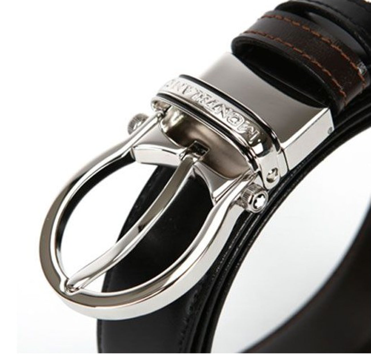 Ceinture Montblanc classique réversible noire/marron - Boutique-Officielle-Montblanc-Cannes